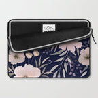 Festive, Modern, Floral Prints, Pink and Navy Laptop Sleeve Gallery Image 2