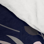 Festive, Modern, Floral Prints, Pink and Navy Comforter Gallery Image 4