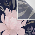 Festive, Modern, Floral Prints, Pink and Navy Wall Tapestry Gallery Image 3