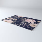 Festive, Modern, Floral Prints, Pink and Navy Rug Gallery Image 3