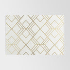 Geometrical white faux gold elegant stylish diamonds Rug Gallery Image 2