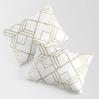 Geometrical white faux gold elegant stylish diamonds Pillow Sham Gallery Image 3