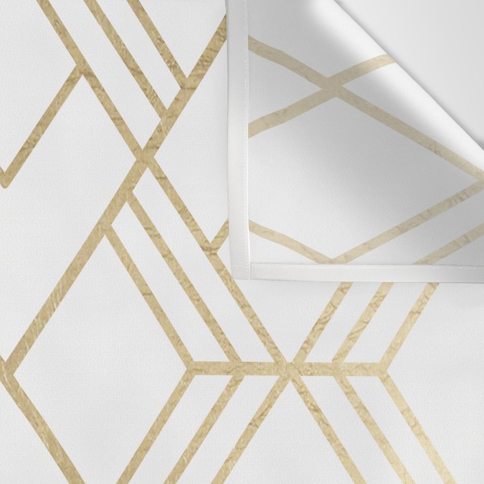 Geometrical white faux gold elegant stylish diamonds Wall Tapestry Gallery Image 3
