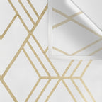 Geometrical white faux gold elegant stylish diamonds Wall Tapestry Gallery Image 3