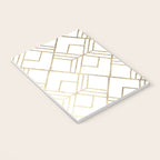 Geometrical white faux gold elegant stylish diamonds Notebook Gallery Image 3