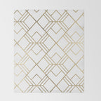 Geometrical white faux gold elegant stylish diamonds Throw Blanket Gallery Image 2