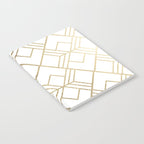 Geometrical white faux gold elegant stylish diamonds Notebook Gallery Image 2