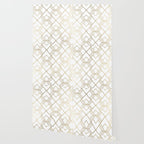 Geometrical white faux gold elegant stylish diamonds Wallpaper Gallery Image 2