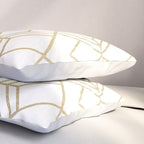Geometrical white faux gold elegant stylish diamonds Pillow Sham Gallery Image 3