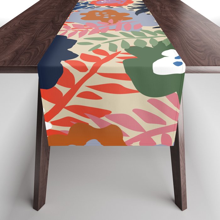 Maximalist floral shapes pattern Table Runner Gallery Image 1