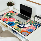 Maximalist floral shapes pattern Desk Mat Gallery Image 2