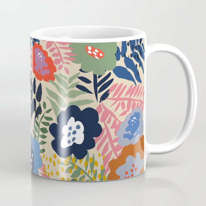 Maximalist floral shapes pattern Coffee Mug Gallery Image 1