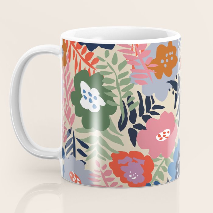 Maximalist floral shapes pattern Coffee Mug Gallery Image 3
