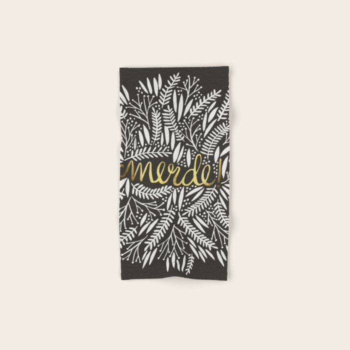 Pardon My French - Gold on Black Bath Towel Gallery Image 1