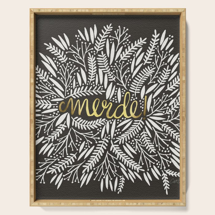 Pardon My French - Gold on Black Serving Tray Gallery Image 1