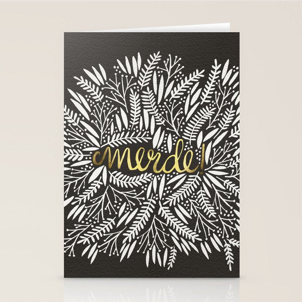 Pardon My French - Gold on Black Stationery Card Gallery Image 2