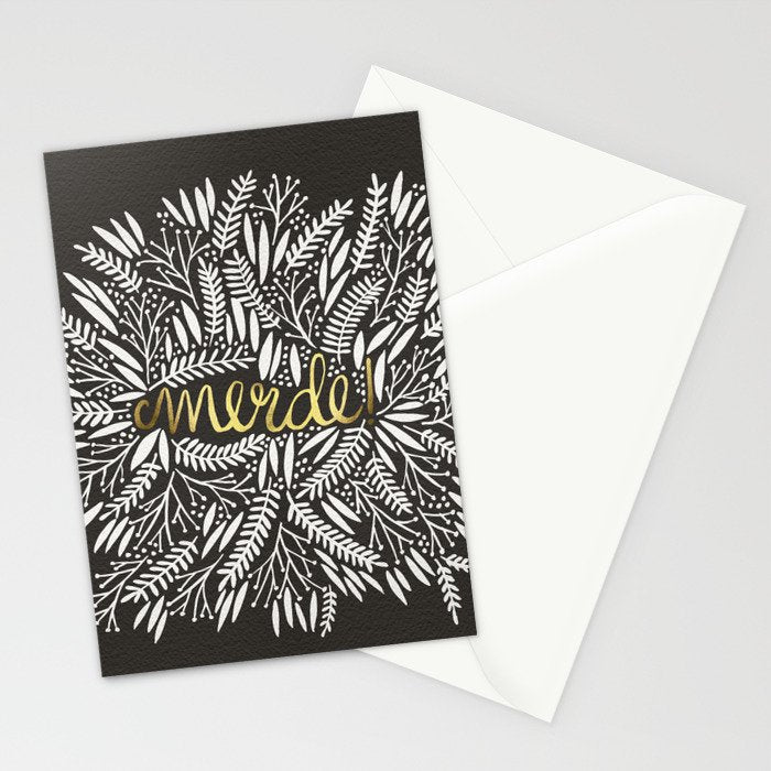 Pardon My French - Gold on Black Stationery Card Gallery Image 2