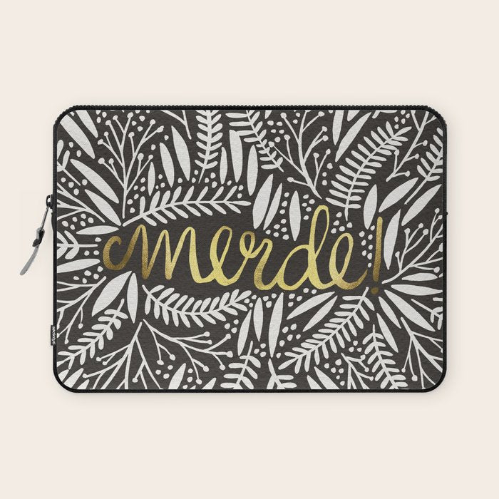 Pardon My French - Gold on Black Laptop Sleeve Gallery Image 1