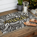Pardon My French - Gold on Black Outdoor Rug Gallery Image 2