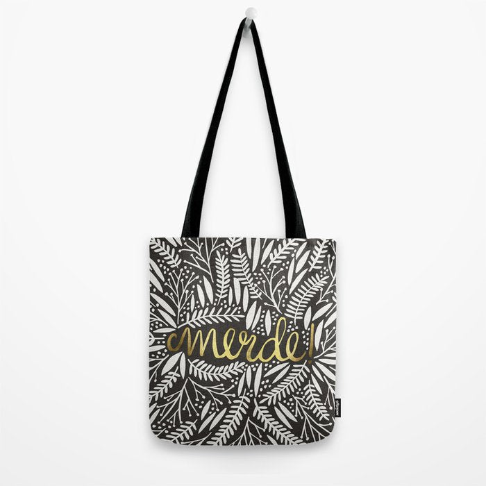 Pardon My French - Gold on Black Tote Bag Gallery Image 2