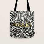 Pardon My French - Gold on Black Tote Bag Gallery Image 1