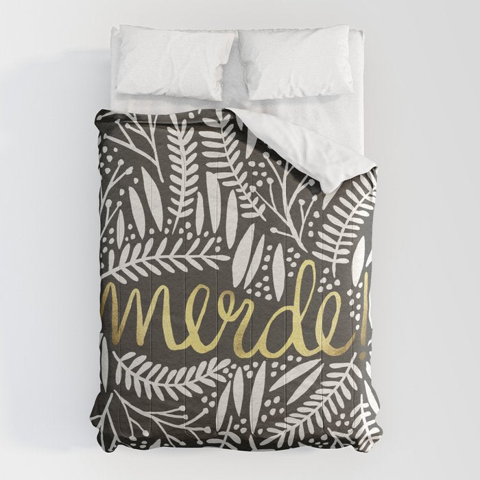 Pardon My French - Gold on Black Comforter Gallery Image 6