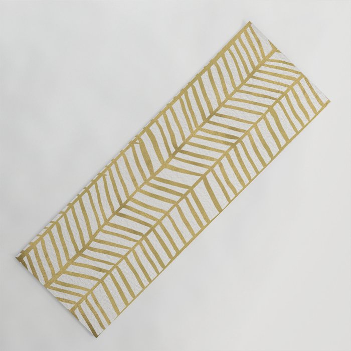 Gold Herringbone Yoga Mat Gallery Image 1