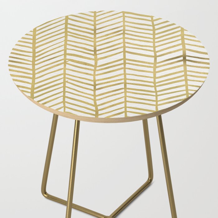 Gold Herringbone Side Table Gallery Image 2