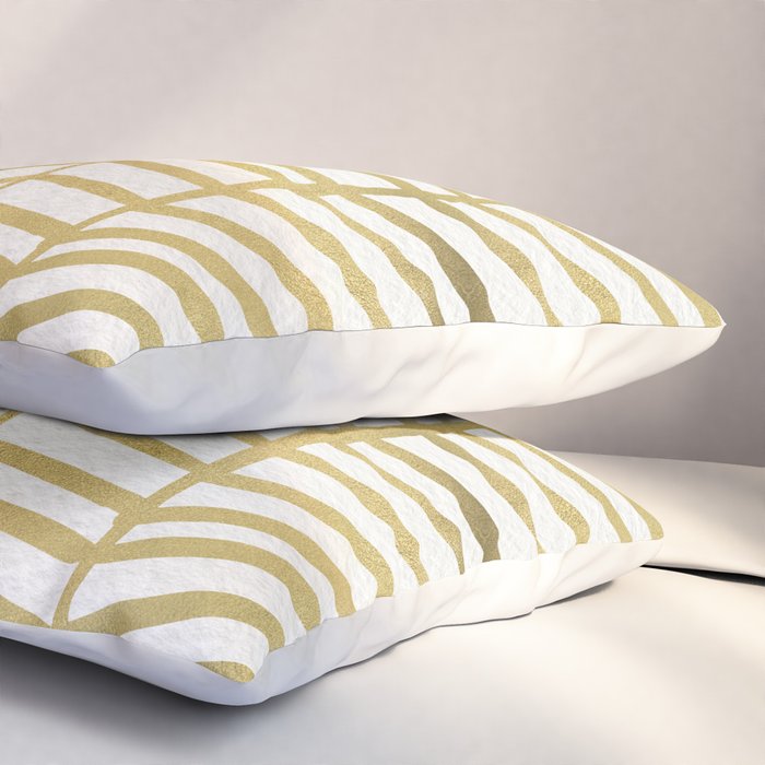 Gold Herringbone Pillow Sham Gallery Image 3