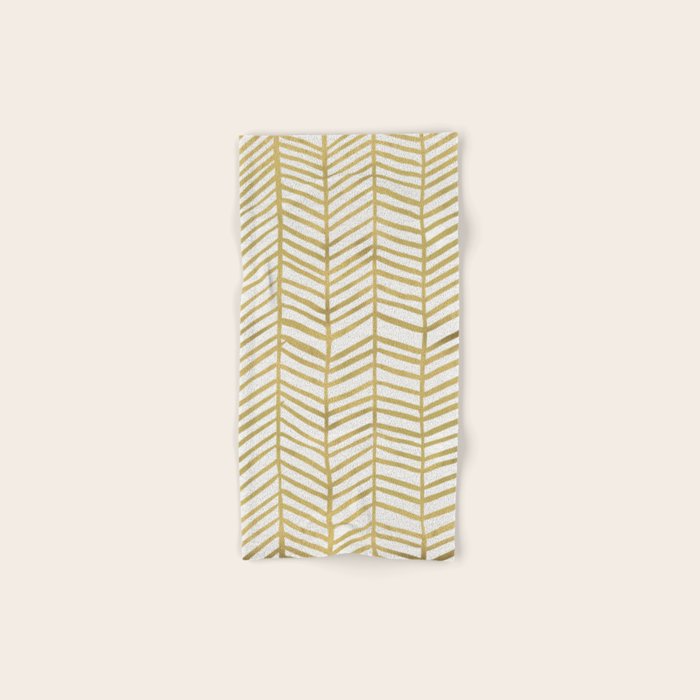 Gold Herringbone Bath Towel Gallery Image 1