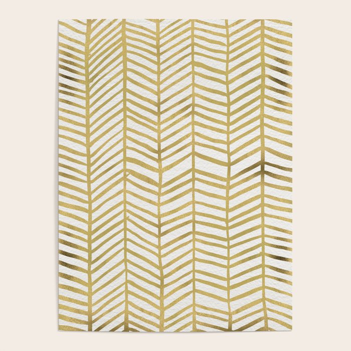 Gold Herringbone Poster Gallery Image 1