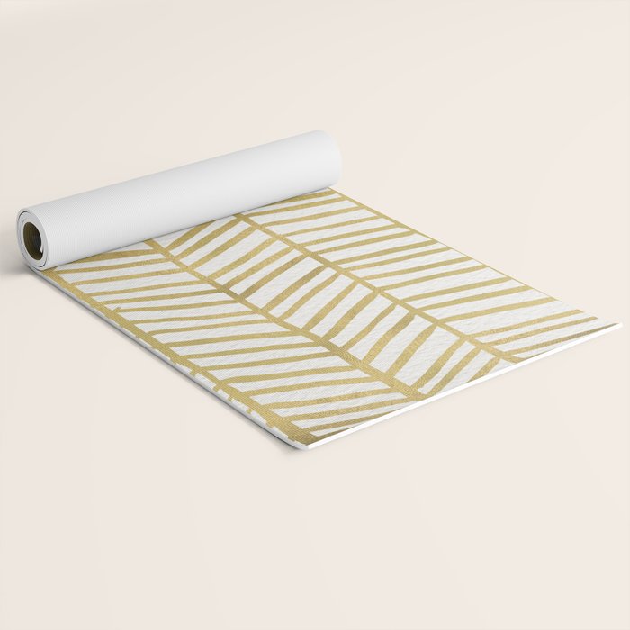 Gold Herringbone Yoga Mat Gallery Image 2