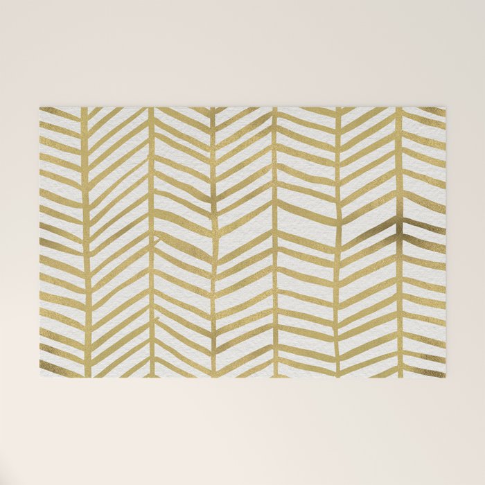 Gold Herringbone Welcome Mat Gallery Image 1