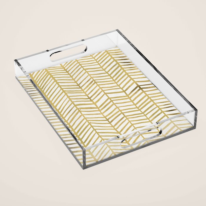 Gold Herringbone Acrylic Tray Gallery Image 1