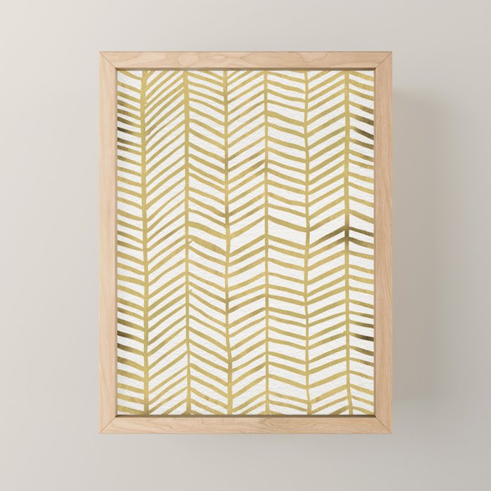 Gold Herringbone Mini Art Print Gallery Image 1