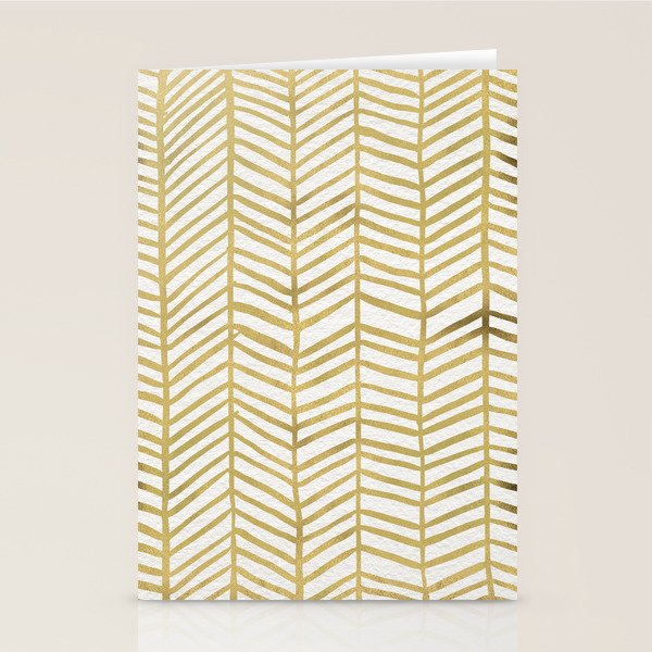 Gold Herringbone Stationery Card Gallery Image 1