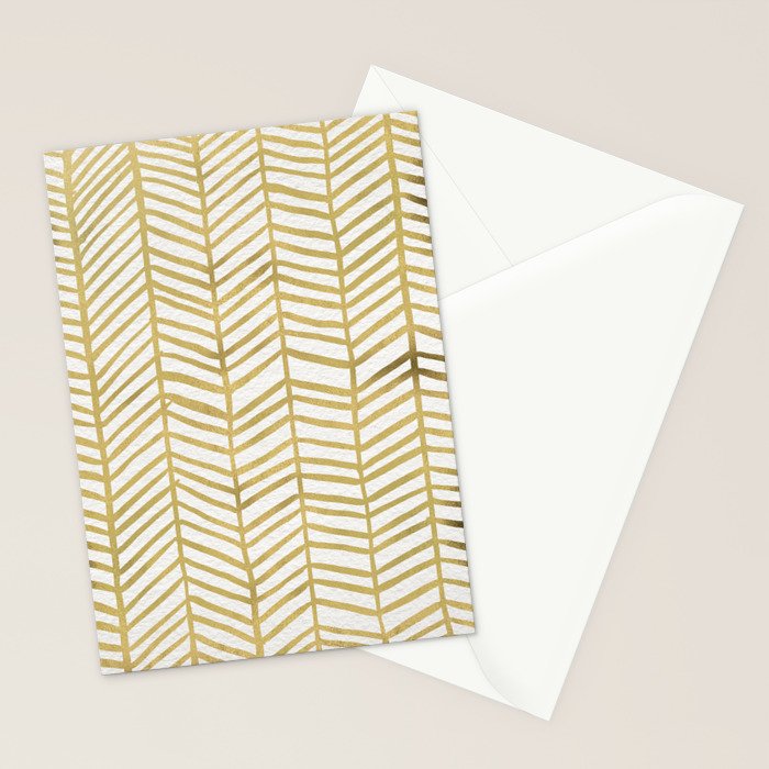Gold Herringbone Stationery Card Gallery Image 2