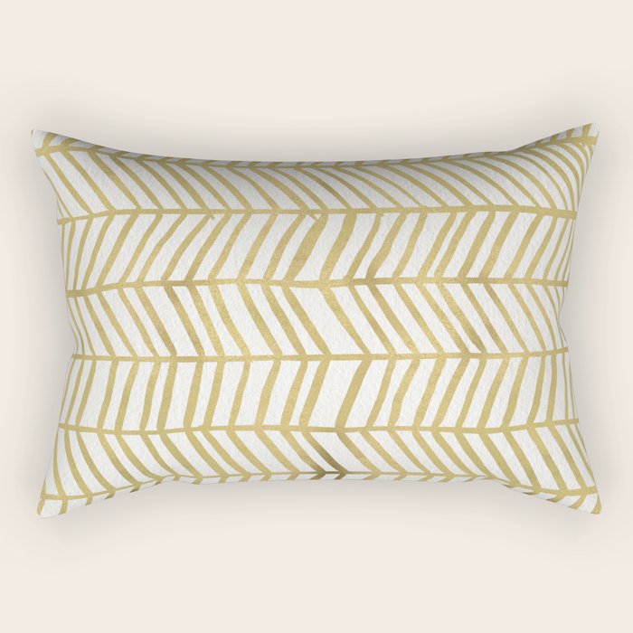 Gold Herringbone Rectangular Pillow Gallery Image 1