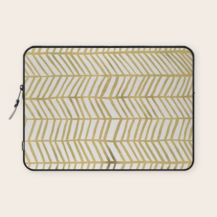 Gold Herringbone Laptop Sleeve Gallery Image 1
