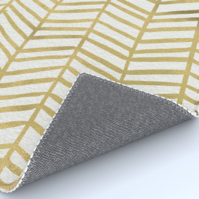 Gold Herringbone Rug Gallery Image 4