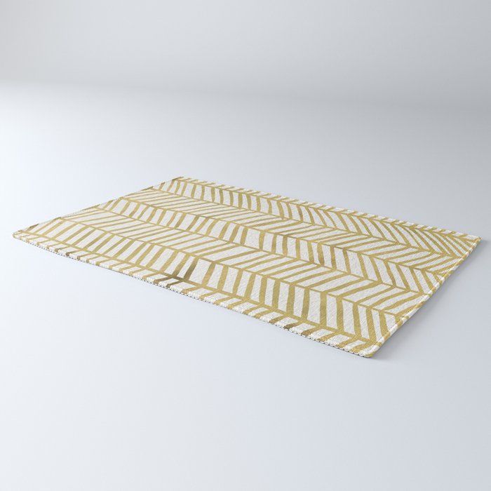 Gold Herringbone Rug Gallery Image 3