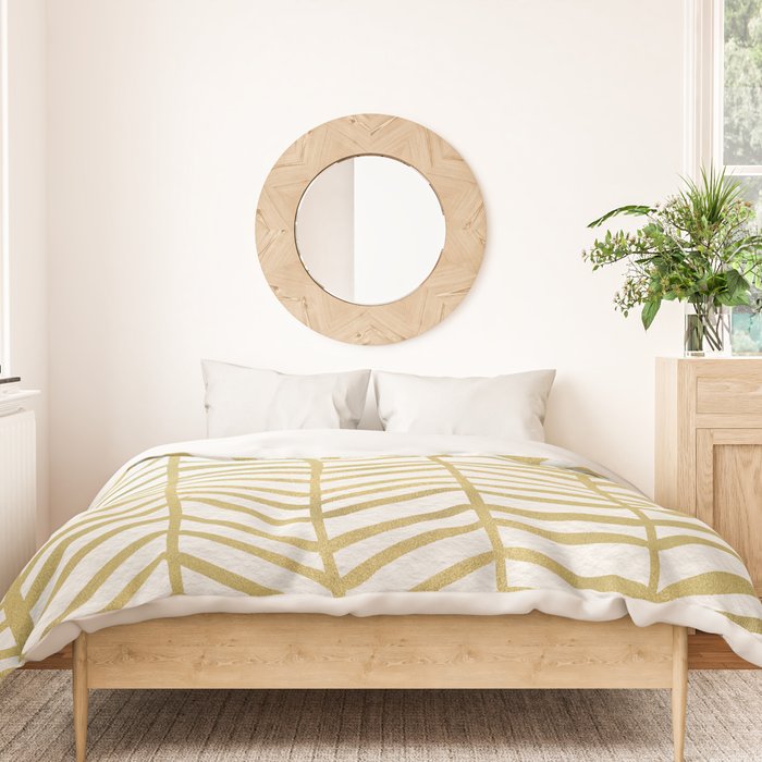 Gold Herringbone Duvet Cover Gallery Image 3