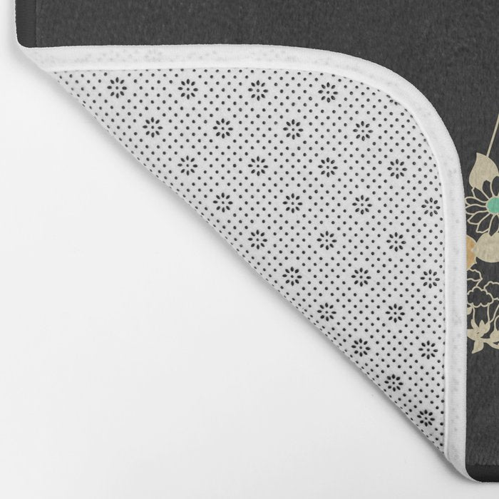 Love Stoned Cowboy Boots - Emerald, Cream, Black Bath Mat Gallery Image 2