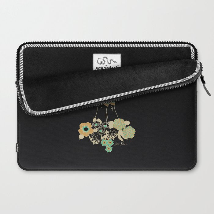 Love Stoned Cowboy Boots - Emerald, Cream, Black Laptop Sleeve Gallery Image 2