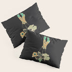Love Stoned Cowboy Boots - Emerald, Cream, Black Pillow Sham Gallery Image 3