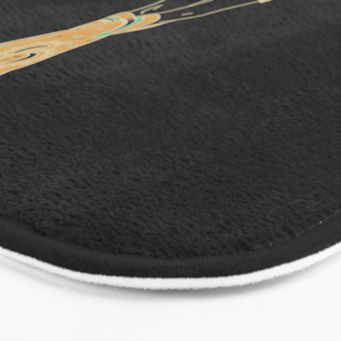Love Stoned Cowboy Boots - Emerald, Cream, Black Bath Mat Gallery Image 3
