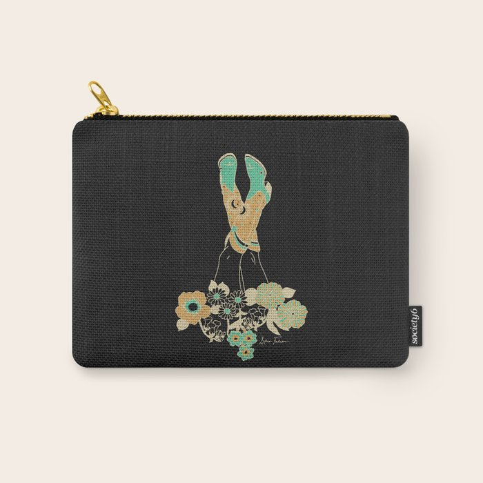 Love Stoned Cowboy Boots - Emerald, Cream, Black Carry All Pouch Gallery Image 1