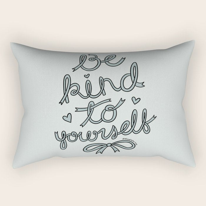 Be Kind To Yourself in Blue Rectangular Pillow Gallery Image 1