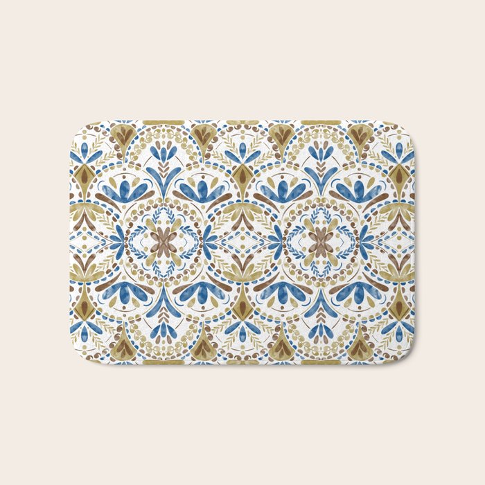 Whimsical Botanical Tile Bath Mat Gallery Image 1