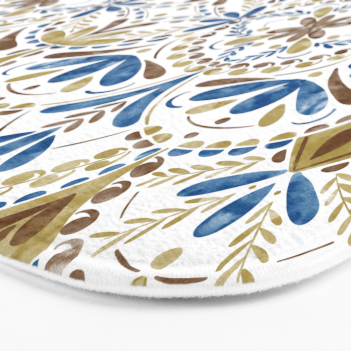 Whimsical Botanical Tile Bath Mat Gallery Image 3